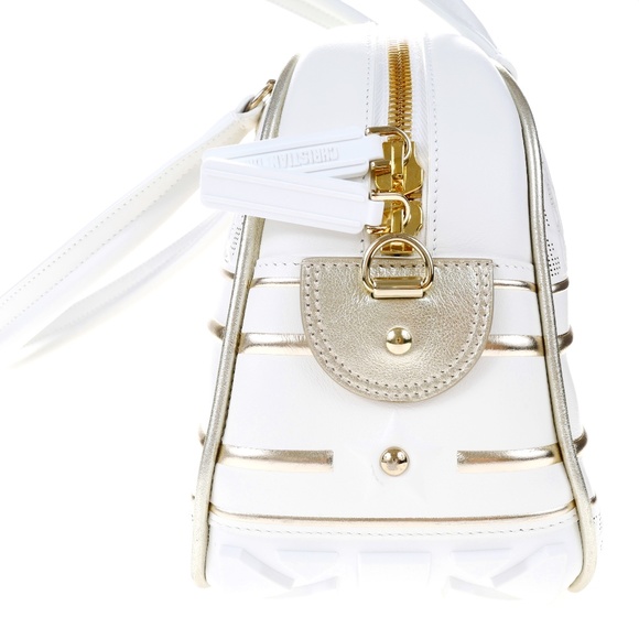 Dior Vibe Zip Bowling Bag - White with Gold Details NEW - Picture 4 of 11